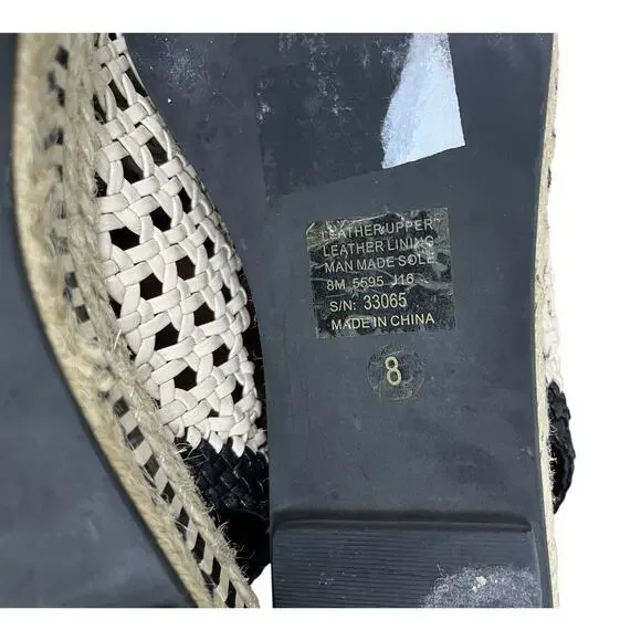 Tory Burch Dandy Woven Leather Slingback Espadrille Sandals Beach Resort Size 8 - Picture 9 of 9